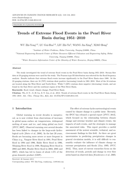 Trends of Extreme Flood Events in the Pearl River Basin During 1951–2010