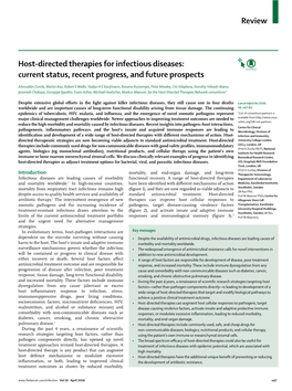 Review Host-Directed Therapies for Infectious Diseases