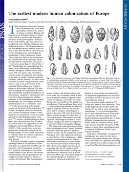 The Earliest Modern Human Colonization of Europe