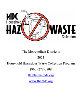 The Metropolitan District's 2021 Household Hazardous