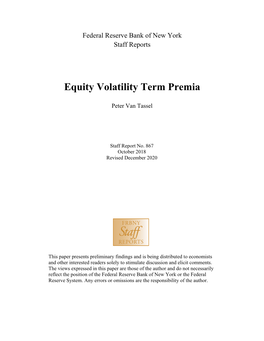 Equity Volatility Term Premia