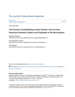 The Process of Establishing a Green Climate: Face-To-Face Interaction Between Leaders and Employees in the Microsystem