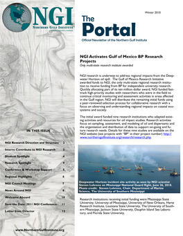 Portal Official Newsletter of the Northern Gulf Institute