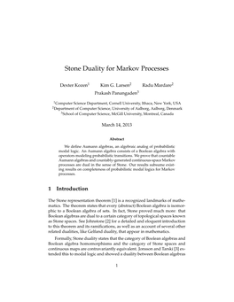 Stone Duality for Markov Processes