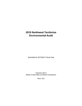 2010 Northwest Territories Environmental Audit