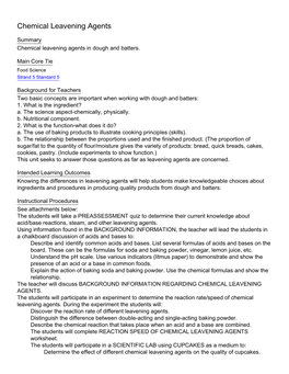 Chemical Leavening Agents