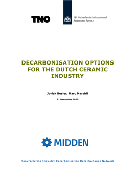 Decarbonisation Options for the Dutch Ceramic Industry