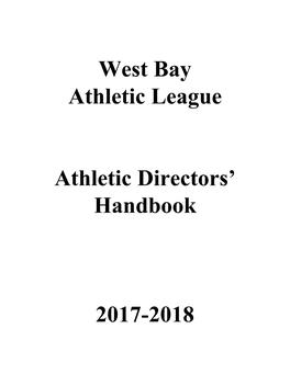 West Bay Athletic League Athletic Directors' Handbook 2017-2018