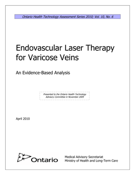 Endovascular Laser Therapy for Varicose Veins