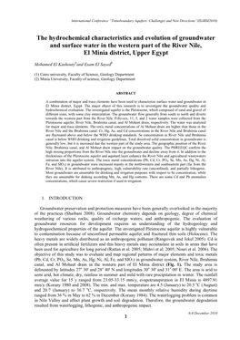 The Hydrochemical Characteristics and Evolution of Groundwater and Surface Water in the Western Part of the River Nile, El Minia District, Upper Egypt