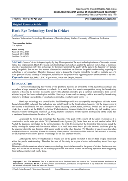 Hawk Eye Technology Used in Cricket