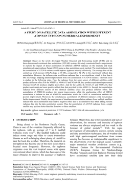 A Study on Satellite Data Assimilation with Different Atovs in Typhoon Numerical Experiments