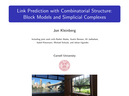 Link Prediction with Combinatorial Structure: Block Models and Simplicial Complexes