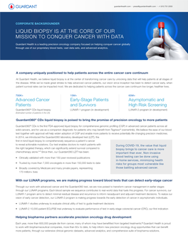 Liquid Biopsy Is at the Core of Our Mission to Conquer Cancer with Data