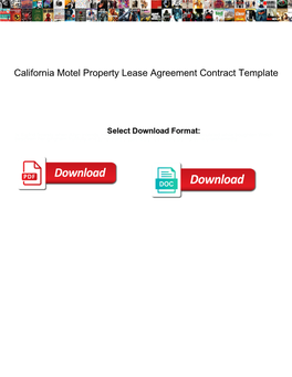 California Motel Property Lease Agreement Contract Template