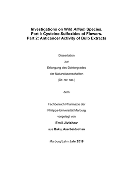 Allium Species from Asia Display Anticancer Effects and Trigger