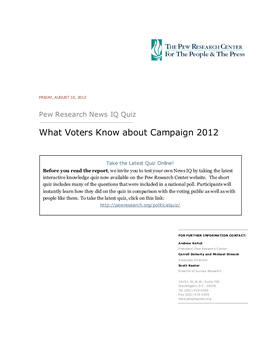 What Voters Know About Campaign 2012