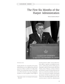 The First Six Months of the Harper Administration