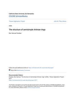 The Structure of Semisimple Artinian Rings