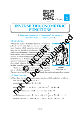 Inverse Trigonometric Functions