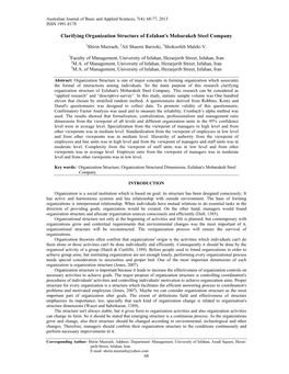 Clarifying Organization Structure of Esfahan's Mobarakeh Steel Company