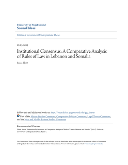 A Comparative Analysis of Rules of Law in Lebanon and Somalia Becca Ebert