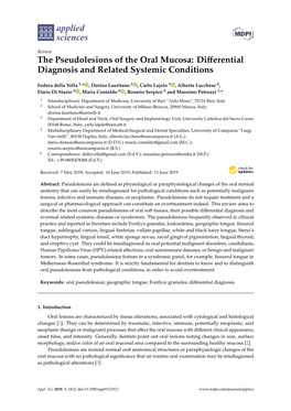 The Pseudolesions of the Oral Mucosa: Differential Diagnosis and Related Systemic Conditions