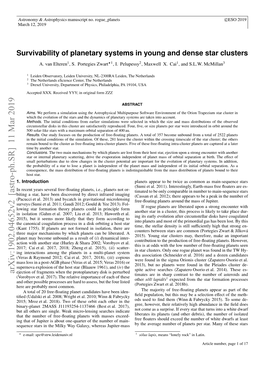 Survivability of Planetary Systems in Young and Dense Star Clusters the Free-ﬂoating Stars in the Cluster