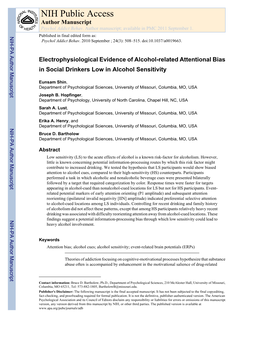 NIH Public Access Author Manuscript Psychol Addict Behav