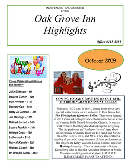 Oak Grove Inn Highlights