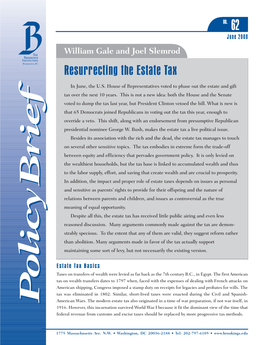 Resurrecting the Estate Tax