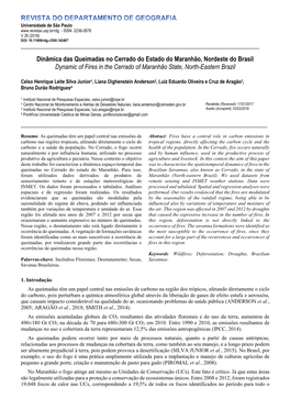 Dinâmica Das Queimadas No Cerrado Do Estado Do Maranhão, Nordeste Do Brasil Dynamic of Fires in the Cerrado of Maranhão State, North-Eastern Brazil