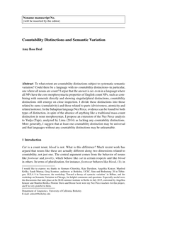 Countability Distinctions and Semantic Variation