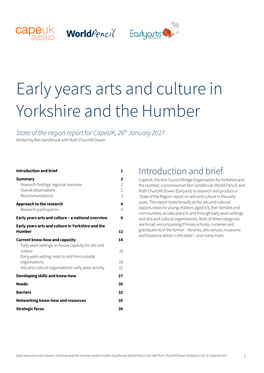 Early Years Arts and Culture in Yorkshire and the Humber Final