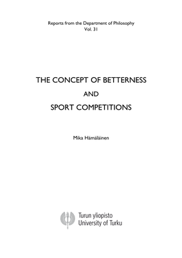 The Concept of Betterness Sport Competitions
