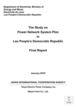 The Study on Power Network System Plan in Lao People's Democratic