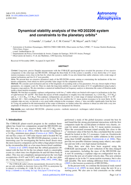 Dynamical Stability Analysis of the HD 202206 System and Constraints to the Planetary Orbits