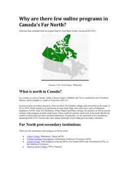 Why Are There Few Online Programs in Canada's Far North?