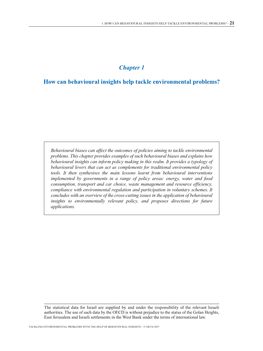 Chapter 1 How Can Behavioural Insights Help Tackle Environmental