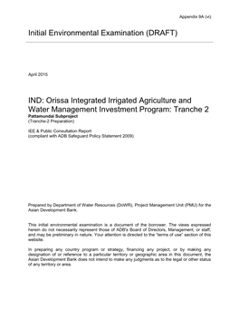 38411-043: Pattamundai Subproject Initial Environmental Examination