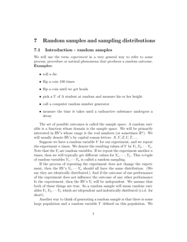 7 Random Samples and Sampling Distributions