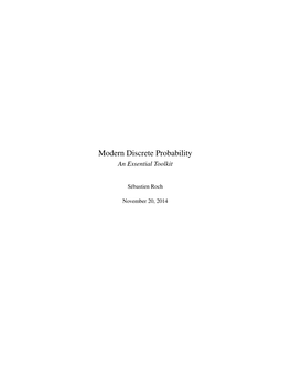 Modern Discrete Probability an Essential Toolkit