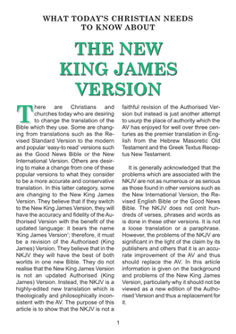 What Today's Christian Needs to Know About the New King James