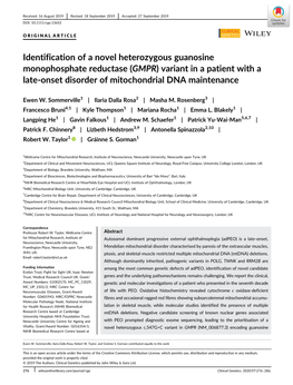 (GMPR) Variant in a Patient with a Late‐Onset Disorde