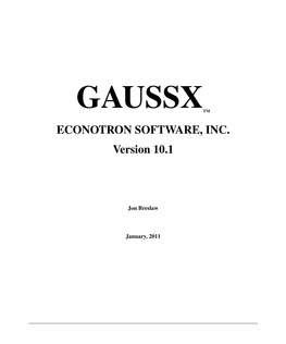 Gaussxtm Econotron Software, Inc