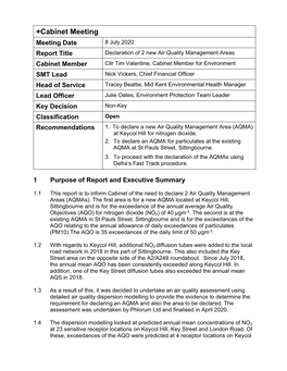 Air Quality Management Areas (AQMA)