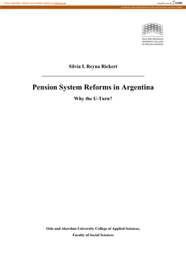 Pension System Reforms in Argentina