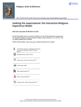 Seeking the Supernatural: the Interactive Religious Experience Model