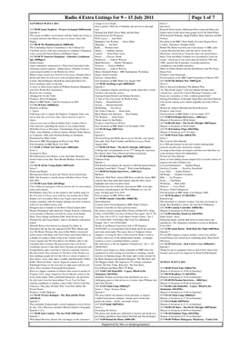 Radio 4 Extra Listings for 9 – 15 July 2011 Page 1 of 7 SATURDAY 09 JULY 2011 Voyage Is Yet to Begin