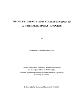 A Thermal Spray Process